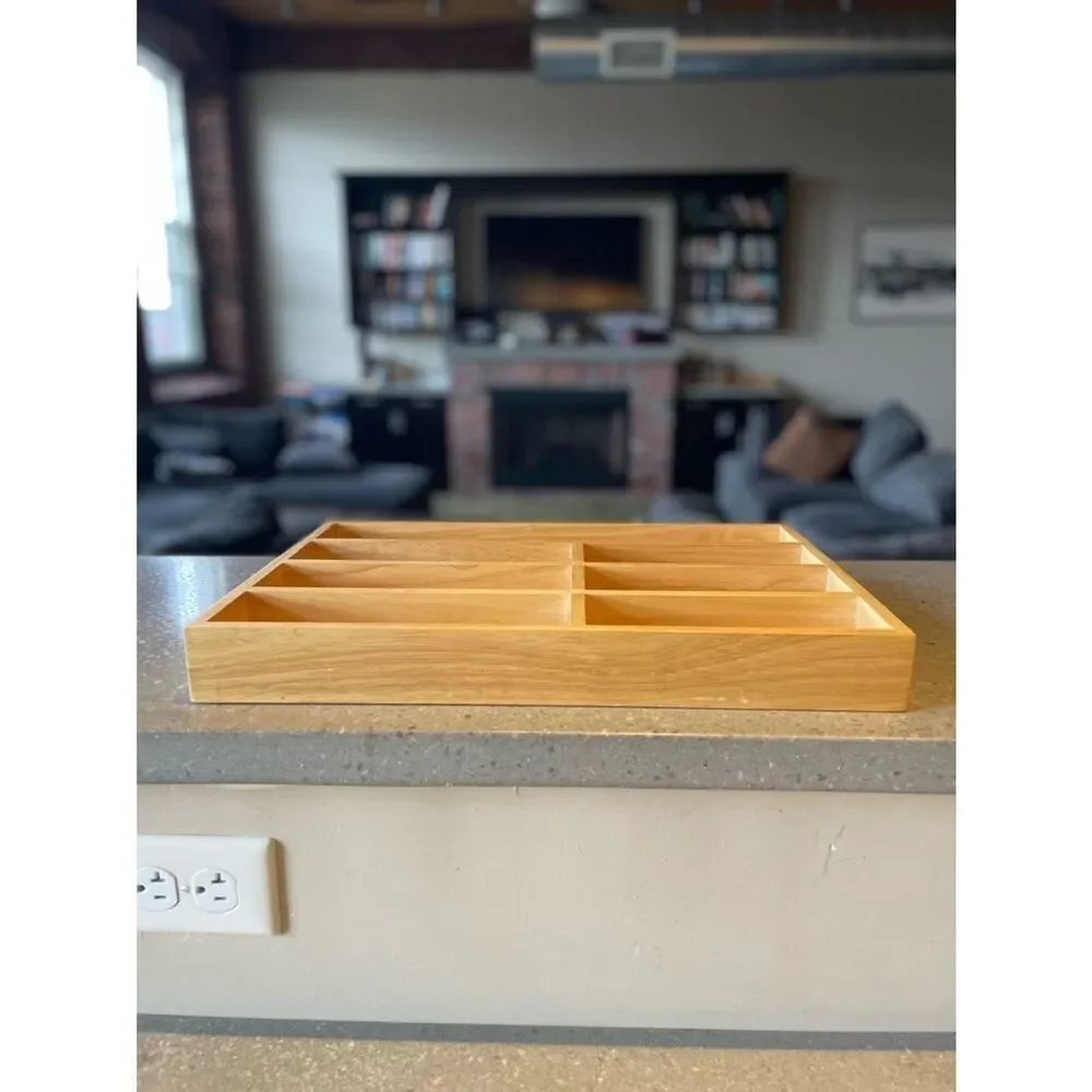 Bamboo Wooden Cutlery Drawer Organizer - Natural Wood